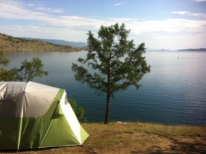 Our beautiful lake side campsite on the shores of Lake Baikal