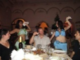 Phil enjoying the company of belly dancers in Tashkent